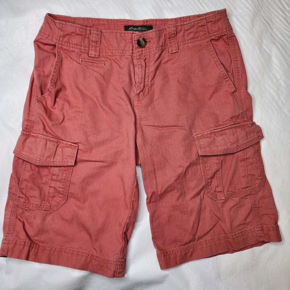 Eddie Bauer Cargo Shorts Mid Rise 100% Cotton Women's Size 4